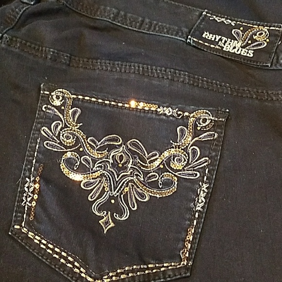 Plus Size Skinny Jeans Rhythm in Blues Stretch Denim Jeans - Picture 3 of 8